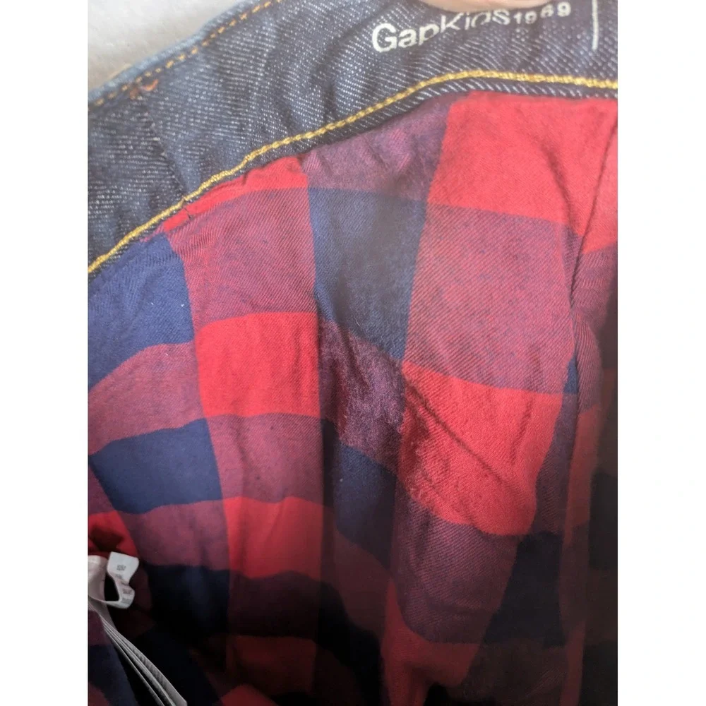 Gap Kids Jeans Kid's 18 Dark Indigo Flannel Lined 1969 Straight Leg Stretch